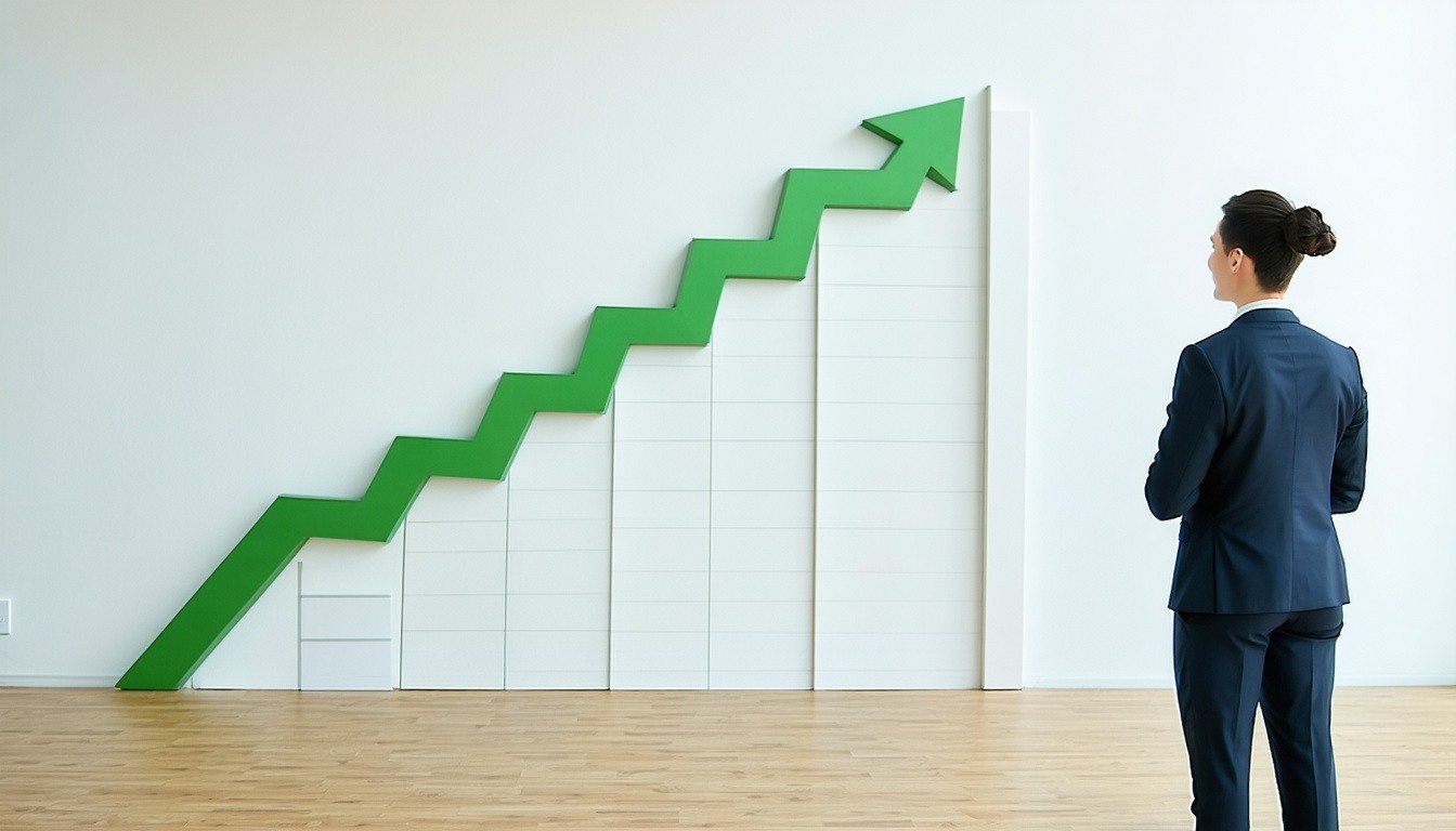 Growth chart showing business success